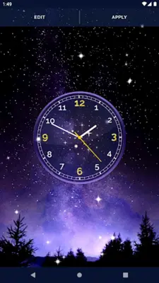 Night Sky Clock Wallpapers android App screenshot 0