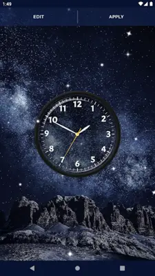 Night Sky Clock Wallpapers android App screenshot 2